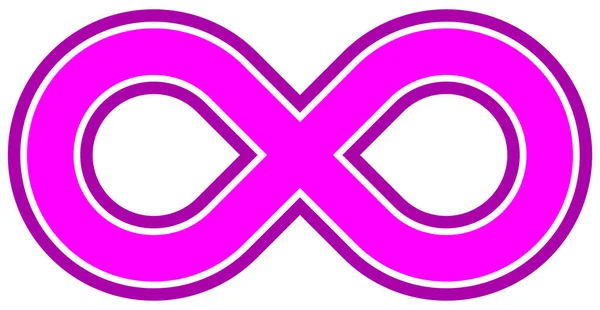 Infinito Símbolo Púrpura Perfilado Aislado Ilustración Vectorial — Vector de stock