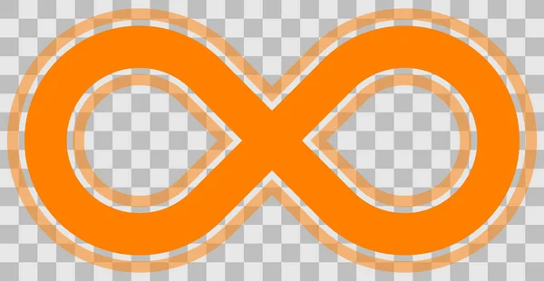 Végtelen Szimbólum Narancs Felvázolt Átláthatóság Eps Elszigetelt Vektor Illusztráció — Stock Vector