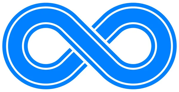 Simbol Infinity Biru Digariskan Dengan Penghentian Terisolasi Ilustrasi Vektor - Stok Vektor