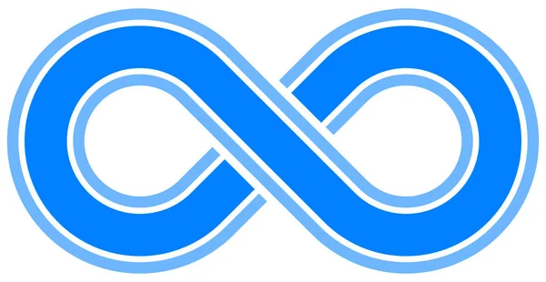 Symbole Infini Bleu Contour Avec Arrêt Isolé Illustration Vectorielle — Image vectorielle