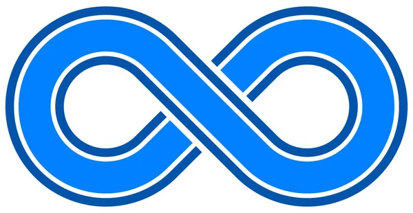Infinity Symbol Blå Beskrivs Med Utsättning Isolerade Vektorillustration — Stock vektor