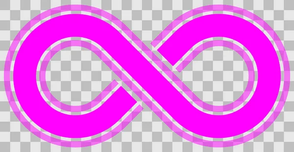 Символ Бесконечности Фиолетовый Обрисован Прекращением Прозрачностью Eps Изолированные Векторные Иллюстрации — стоковый вектор