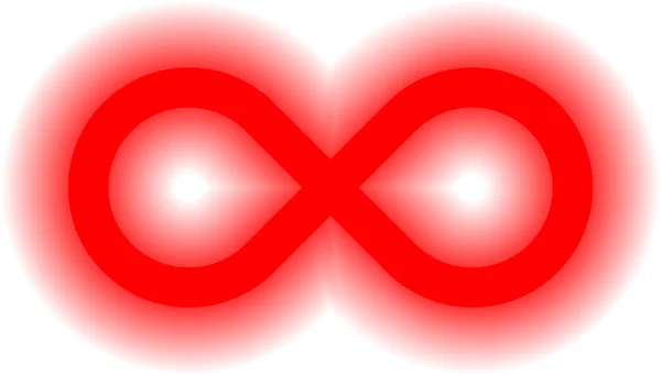 Unendlichkeitssymbol Rot Einfaches Leuchten Mit Transparenz Folge Isoliert Vektorillustration — Stockvektor