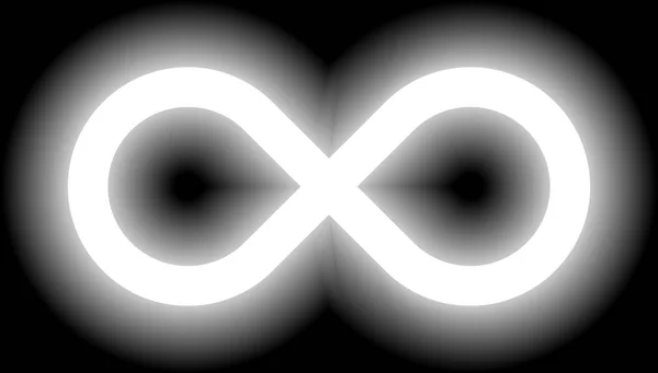 Infinity Symbol White Simple Glow Transparency Eps Isolated Vector Illustration — Stock Vector