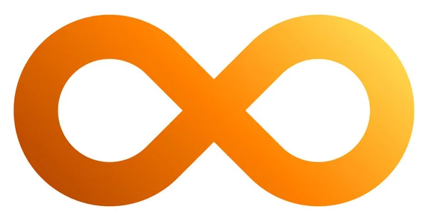 Infinity Symbol Orange Gradient Standard Isolated Vector Illustration — Stock Vector