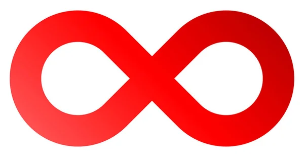 Simbolo Dell Infinito Rosso Gradiente Standard Isolato Illustrazione Vettoriale — Vettoriale Stock