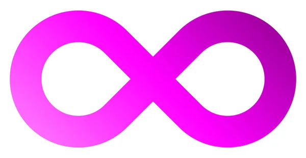 Infinito Símbolo Púrpura Estándar Gradiente Aislado Ilustración Vectorial — Vector de stock