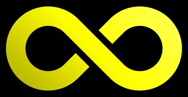 Symbole Infini Jaune Dégradé Avec Arrêt Isolé Illustration Vectorielle — Image vectorielle