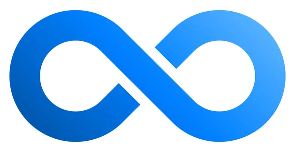 Infinito Símbolo Azul Gradiente Con Discontinuación Aislado Ilustración Vectorial — Vector de stock