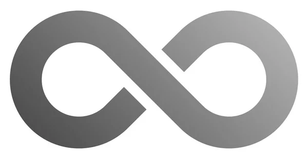 Infinity Symbol Grå Gradient Med Utsättning Isolerade Vektorillustration — Stock vektor