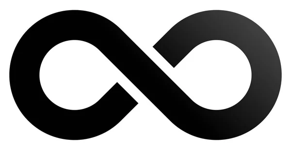 Symbole Infini Noir Dégradé Avec Arrêt Isolé Illustration Vectorielle — Image vectorielle