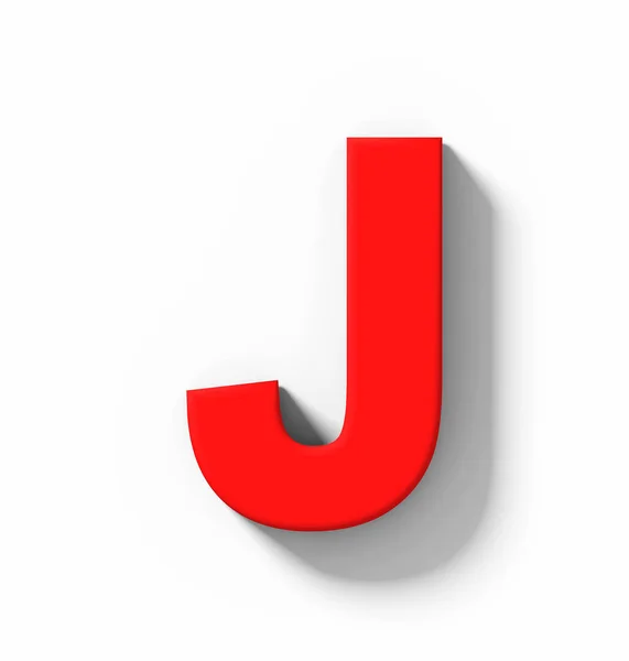 Letra Rojo Aislado Blanco Con Sombra Proyección Ortogonal Representación —  Fotos de Stock