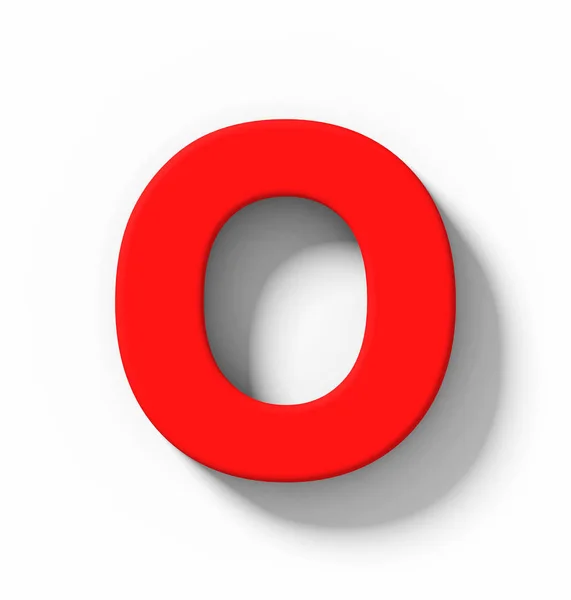 Lettera Rosso Isolato Bianco Con Ombra Proiezione Ortogonale Rendering — Foto Stock
