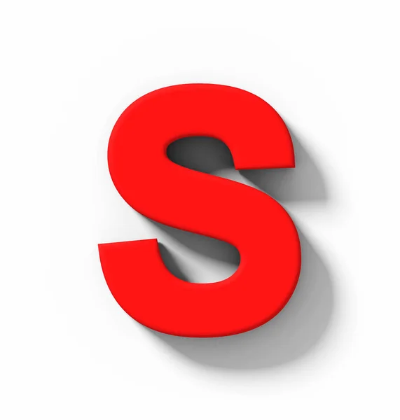 Rode Letter Geïsoleerd Wit Met Shadow Orthogonale Projectie Rendering — Stockfoto