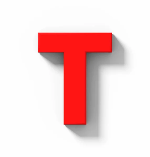 Буква Красный Изолированный Белом Тенью Ортогональная Проекция Рендеринг — стоковое фото