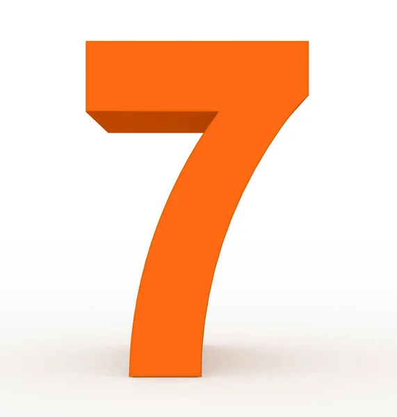 Number Clean Orange Isolated White Rendering — Stock Photo, Image