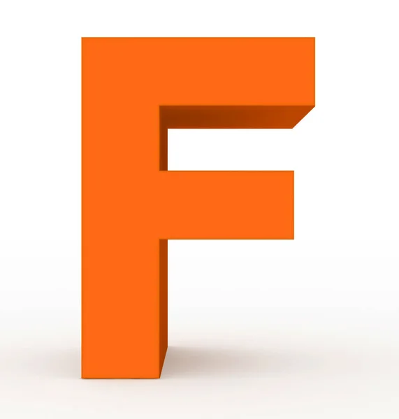 在白3D 渲染中隔离的字母 干净橙色 — 图库照片