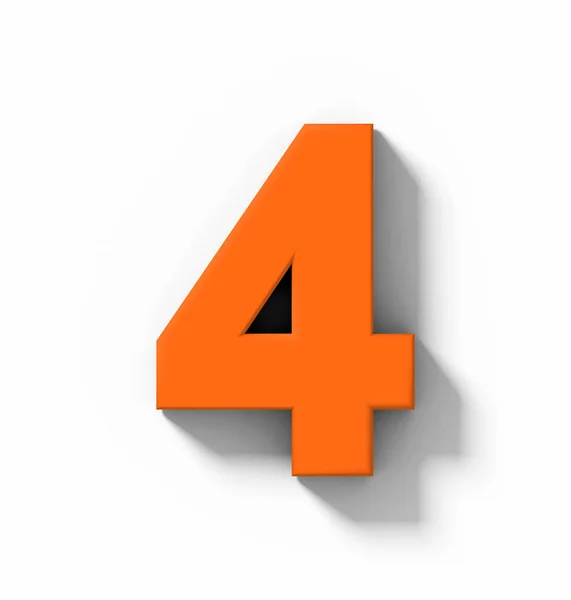 Número Naranja Aislado Blanco Con Sombra Proyección Ortogonal Representación —  Fotos de Stock