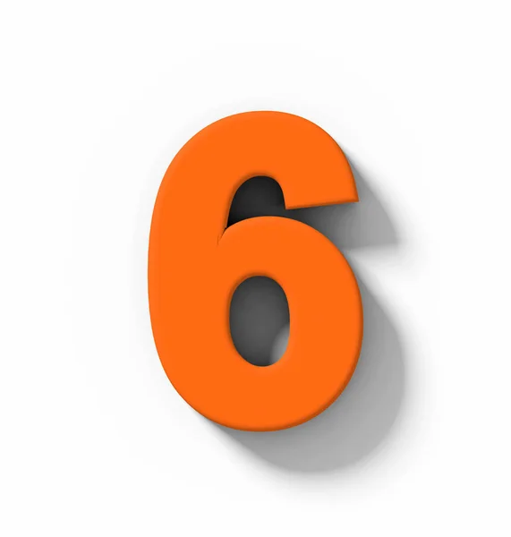 Number Orange Isolated White Shadow Orthogonal Projection Rendering — Stock Photo, Image