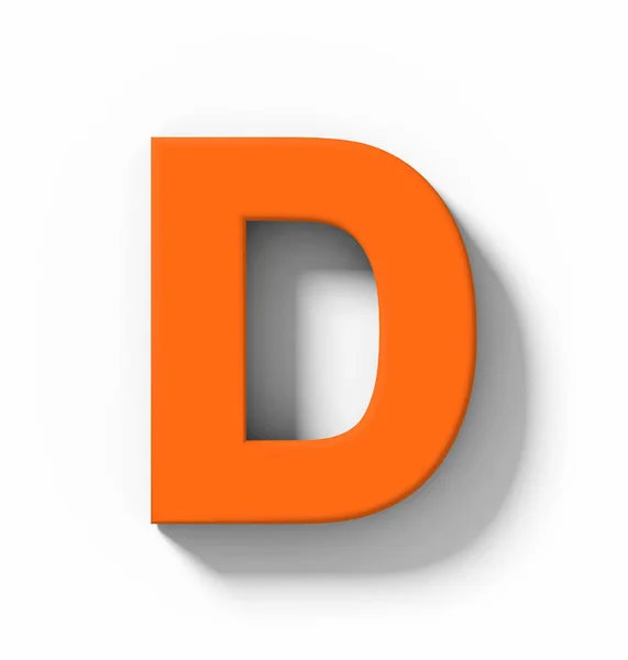 Буква Оранжевый Изолированный Белом Тенью Ортогональная Проекция Рендеринг — стоковое фото