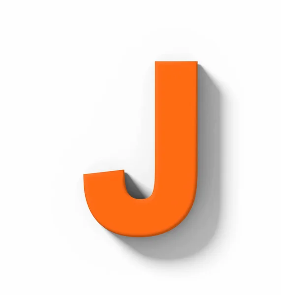 Letter Orange Isolated White Shadow Orthogonal Projection Rendering — Stock Photo, Image