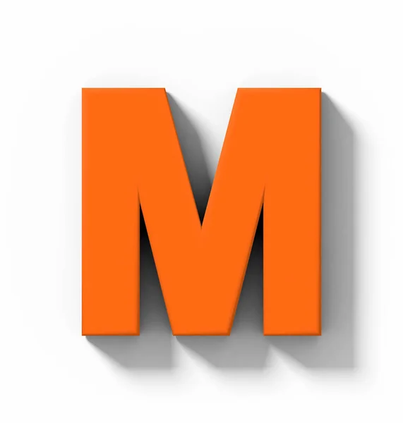 Letter Oranje Geïsoleerd Wit Met Shadow Orthogonale Projectie Rendering — Stockfoto