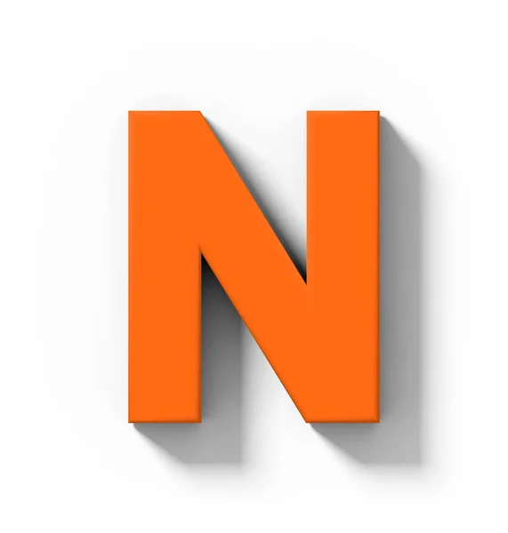 Letter Orange Isolated White Shadow Orthogonal Projection Rendering — Stock Photo, Image