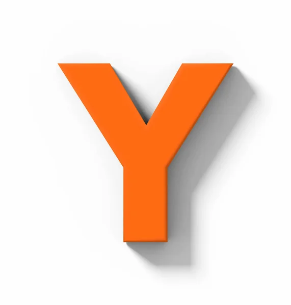 Letter Oranje Geïsoleerd Wit Met Shadow Orthogonale Projectie Rendering — Stockfoto