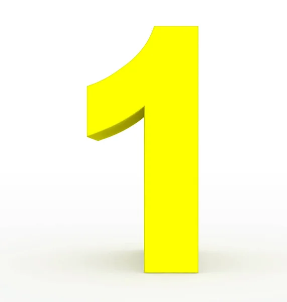 Number Clean Yellow Isolated White Rendering — Stock Photo, Image