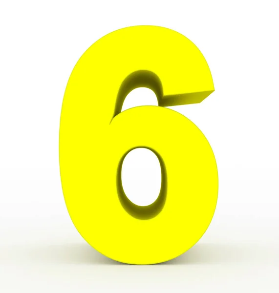 Number Clean Yellow Isolated White Rendering — Stock Photo, Image