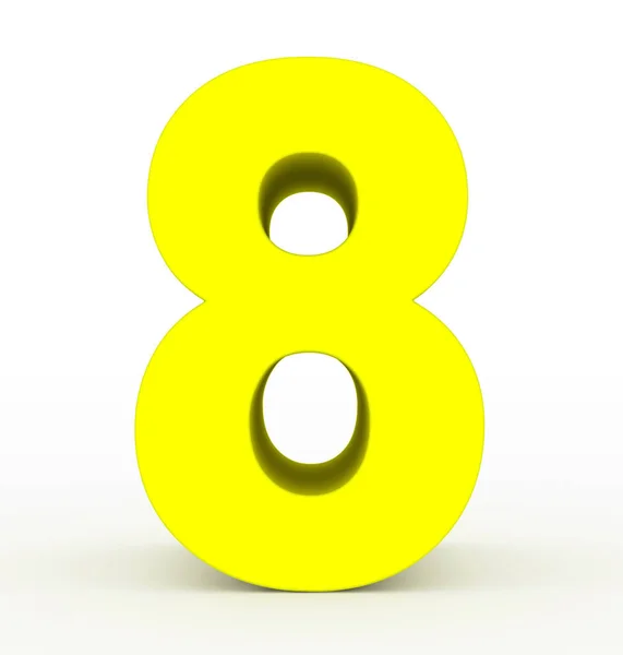 숫자의 노란색 렌더링 — 스톡 사진