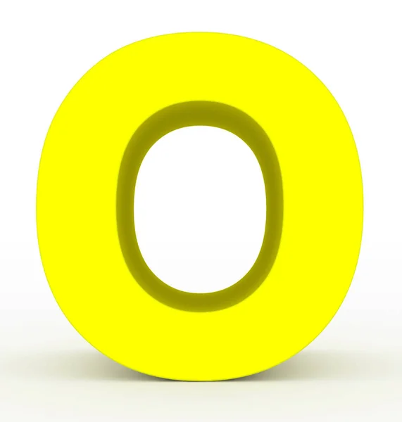 Letra Amarelo Isolado Branco Renderização — Fotografia de Stock