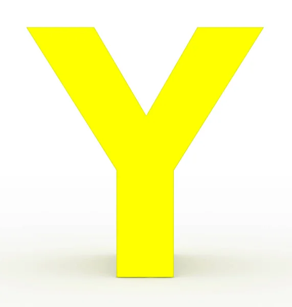 Písmeno Žlutá Izolované Bílém Vykreslování — Stock fotografie