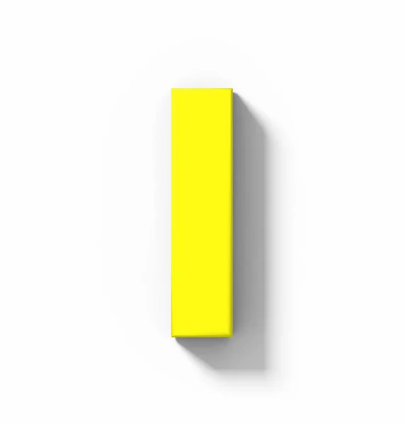 Písmeno Žluté Izolované Bílém Shadow Kolmý Průmět Vykreslování — Stock fotografie