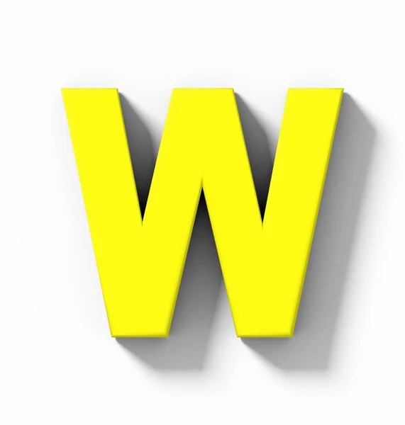 Letra Amarelo Isolado Branco Com Sombra Projeção Ortogonal Renderização — Fotografia de Stock