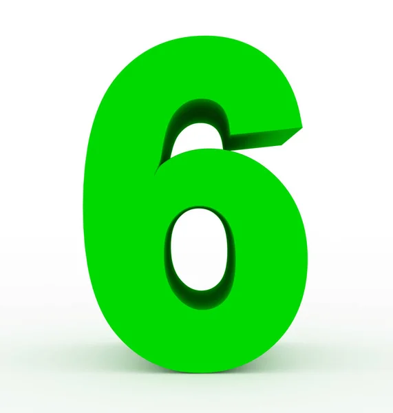 Number Clean Green Isolated White Rendering — Stock Photo, Image