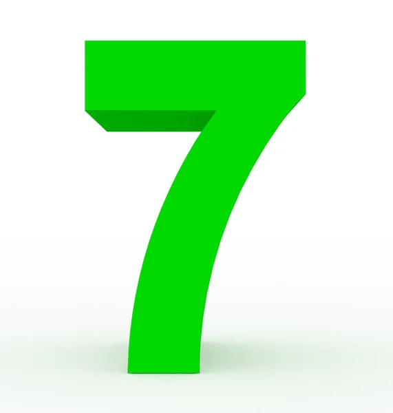Number Clean Green Isolated White Rendering — Stock Photo, Image