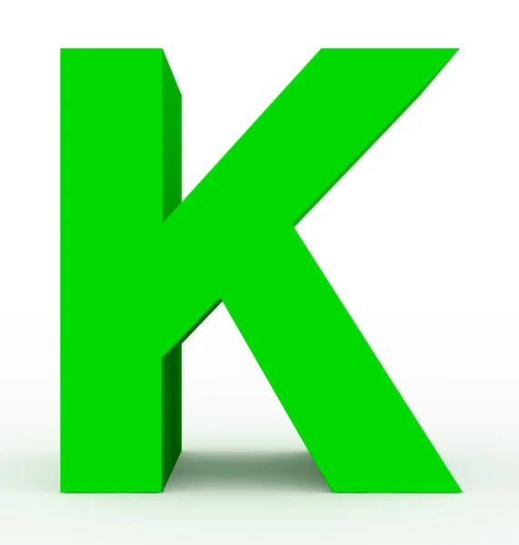 在白色3D 渲染上的字母 绿色隔离 — 图库照片