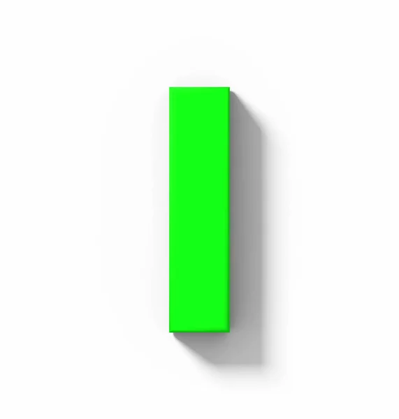 Letra Verde Isolado Branco Com Sombra Projeção Ortogonal Renderização — Fotografia de Stock