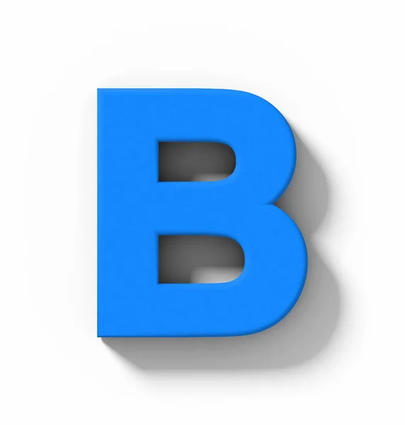 Letter Blauw Wit Met Shadow Orthogonale Projectie Rendering Geïsoleerd — Stockfoto