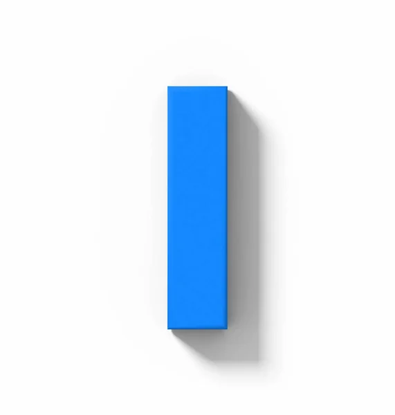 Letra Azul Isolado Branco Com Sombra Projeção Ortogonal Renderização — Fotografia de Stock