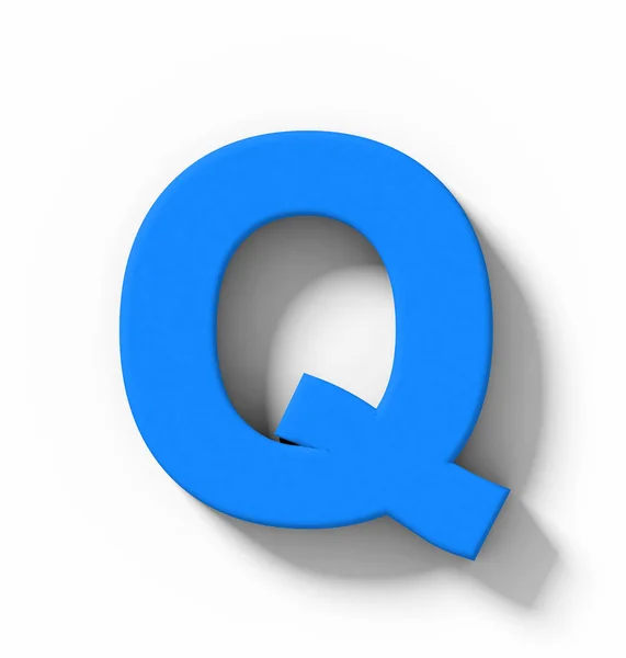 Blauwe Letter Geïsoleerd Wit Met Shadow Orthogonale Projectie Rendering — Stockfoto