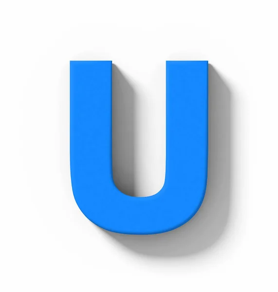 Letra Azul Isolado Branco Com Sombra Projeção Ortogonal Renderização — Fotografia de Stock
