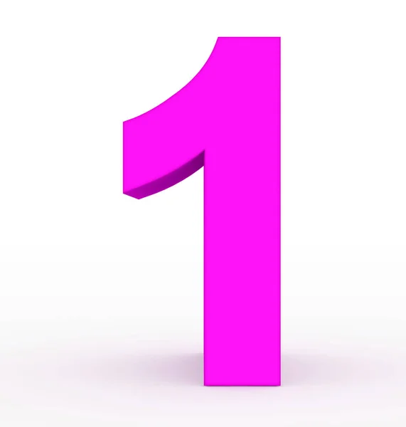 Число Чистый Фиолетовый Изолирован Белом Рендеринг — стоковое фото