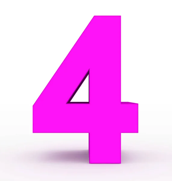 Number Clean Purple Isolated White Rendering — Stock Photo, Image