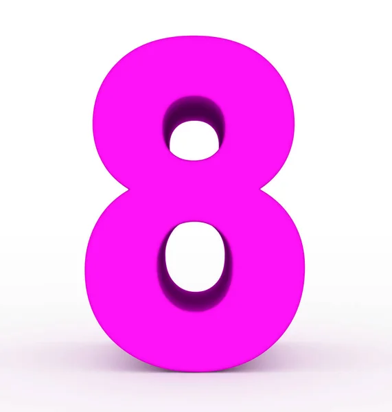 Number Clean Purple Isolated White Rendering — Stock Photo, Image
