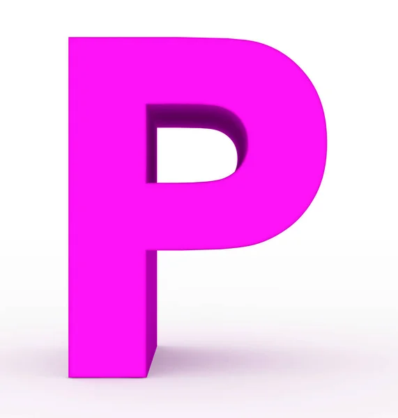 Letra Púrpura Aislado Blanco Renderizado —  Fotos de Stock