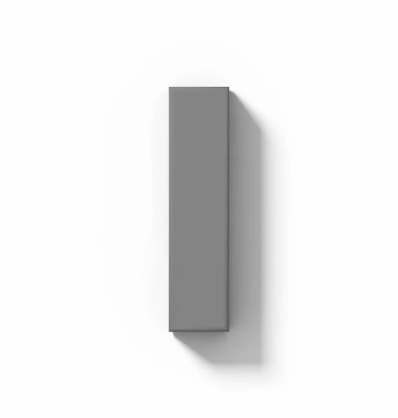 Letra Cinza Médio Isolado Branco Com Sombra Projeção Ortogonal Renderização — Fotografia de Stock