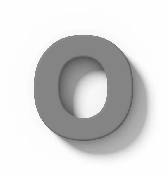 Буква Средне Серая Изолированная Белом Тенью Ортогональная Проекция Рендеринг — стоковое фото