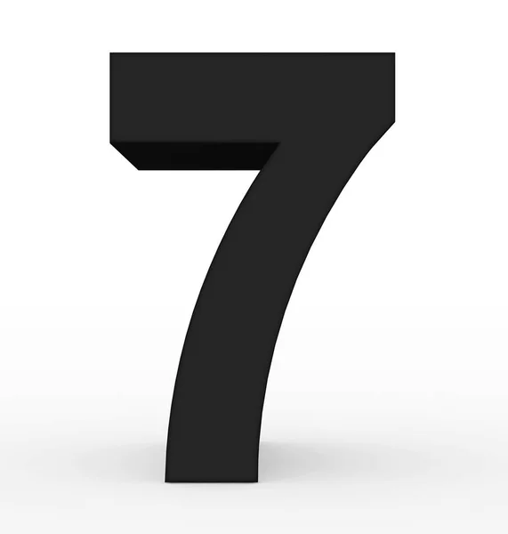 Number Clean Black Isolated White Rendering — Stock Photo, Image